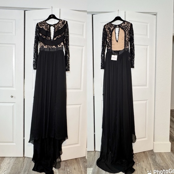 Fame & Partners Open Back Long Sleeve Dress - Picture 1 of 7